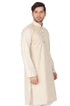 Vastramay Men's Beige Cotton Blend Kurta